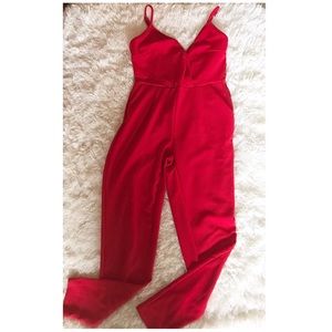 V cut Red romper